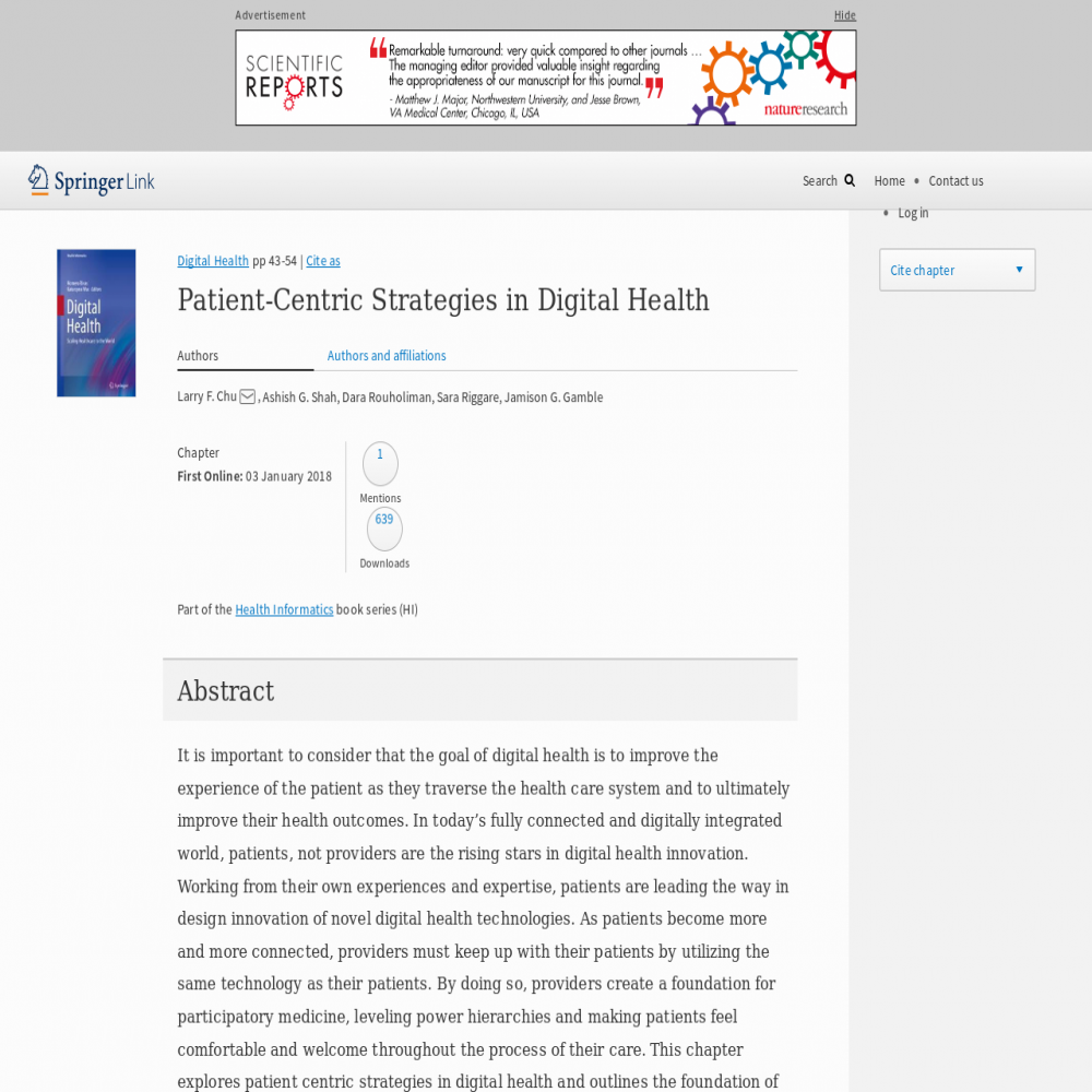 A healthcare social media research article published in Digital Health, 