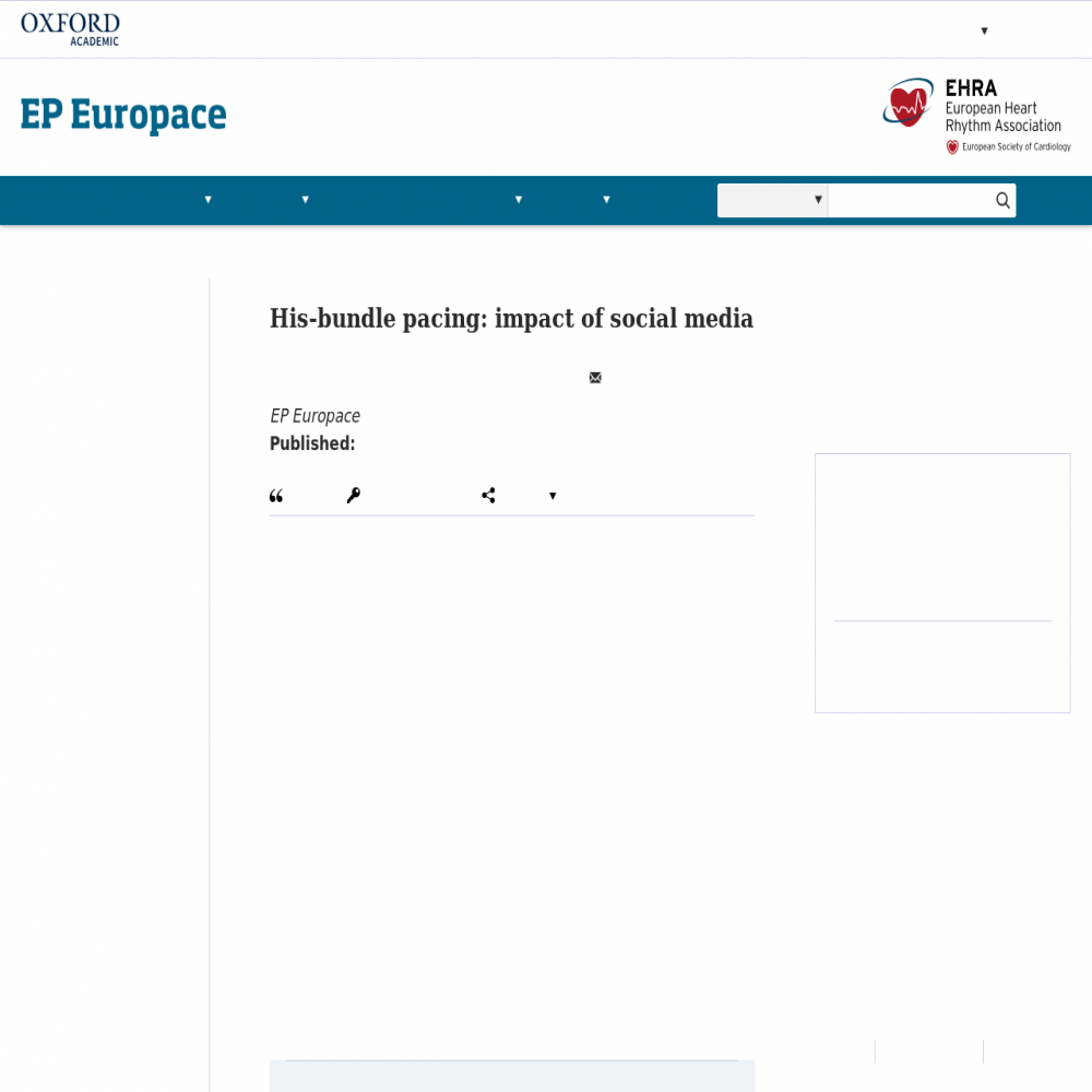 A healthcare social media research article published in Europace, June 22, 2019