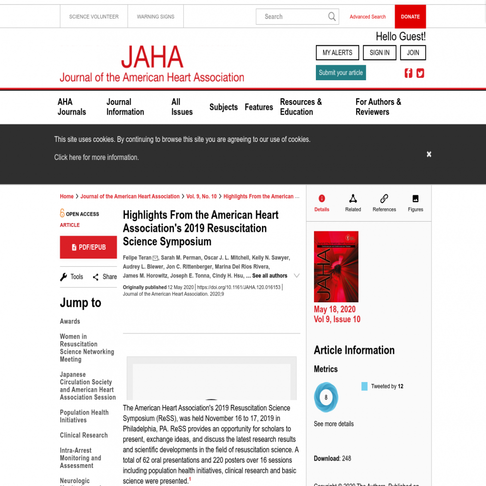 A healthcare social media research article published in Journal of the American Heart Association Cardiovascular and Cerebrovascular Disease, May 17, 2020