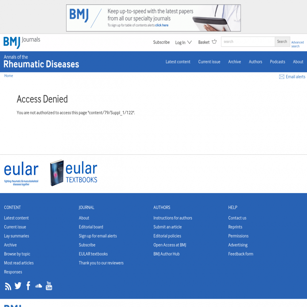 A healthcare social media research article published in Annals of the Rheumatic Diseases, 