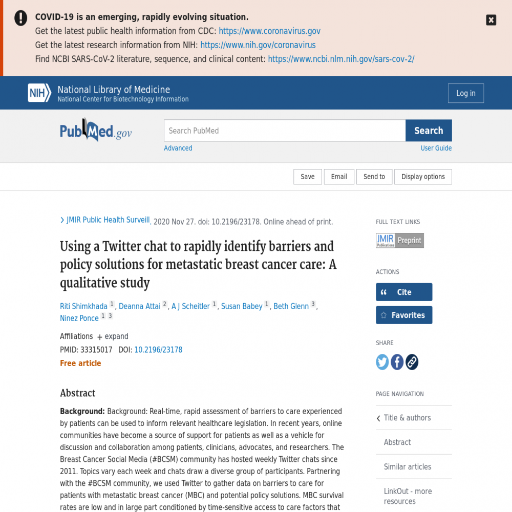 A healthcare social media research article published in JMIR Public Health and Surveillance, January 25, 2021