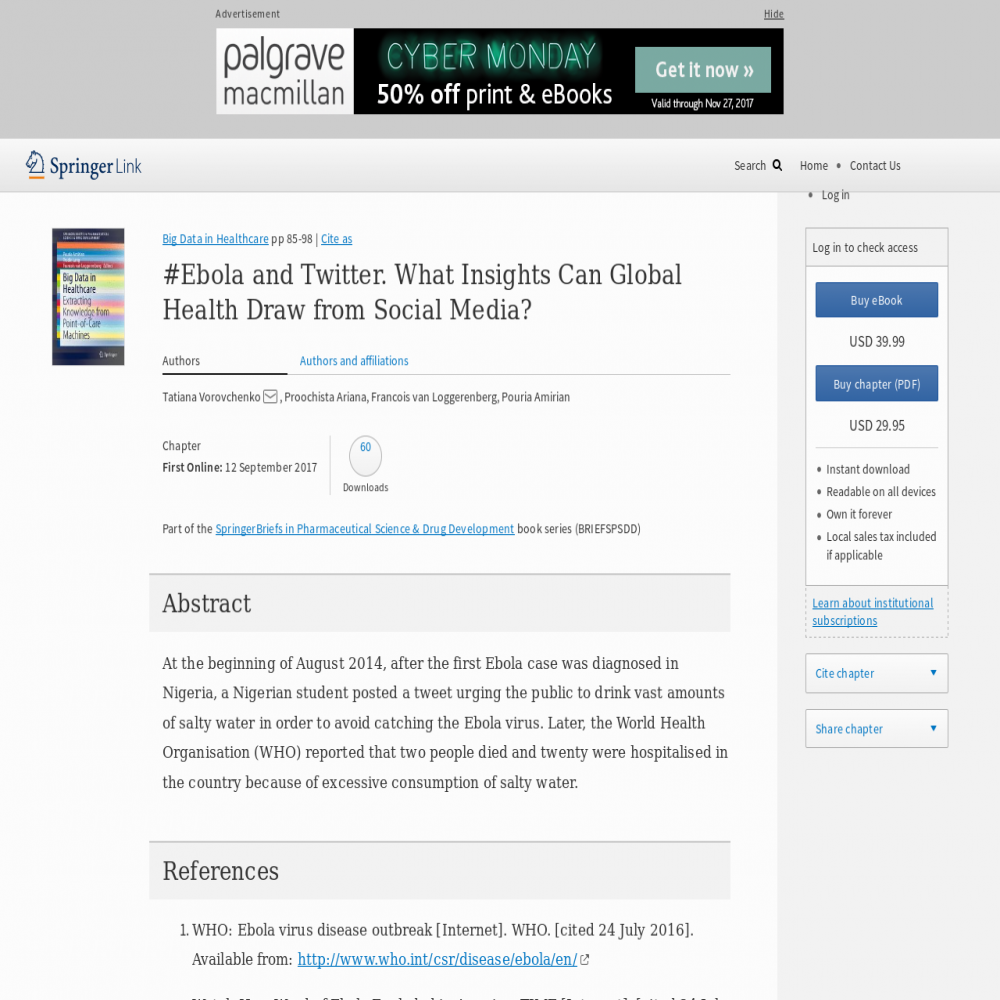 Healthcare social media research published in 2017