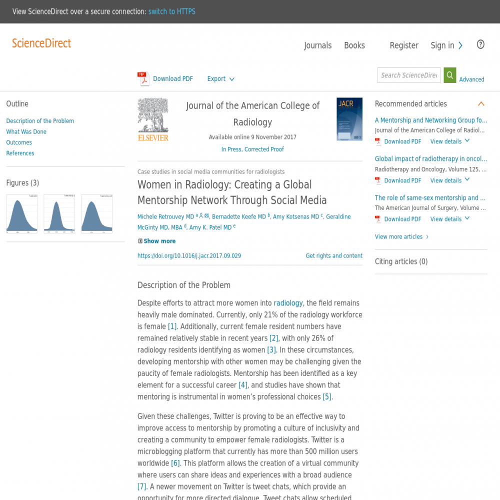 A healthcare social media research article published in Journal of the American College of Radiology, December 31, 2017