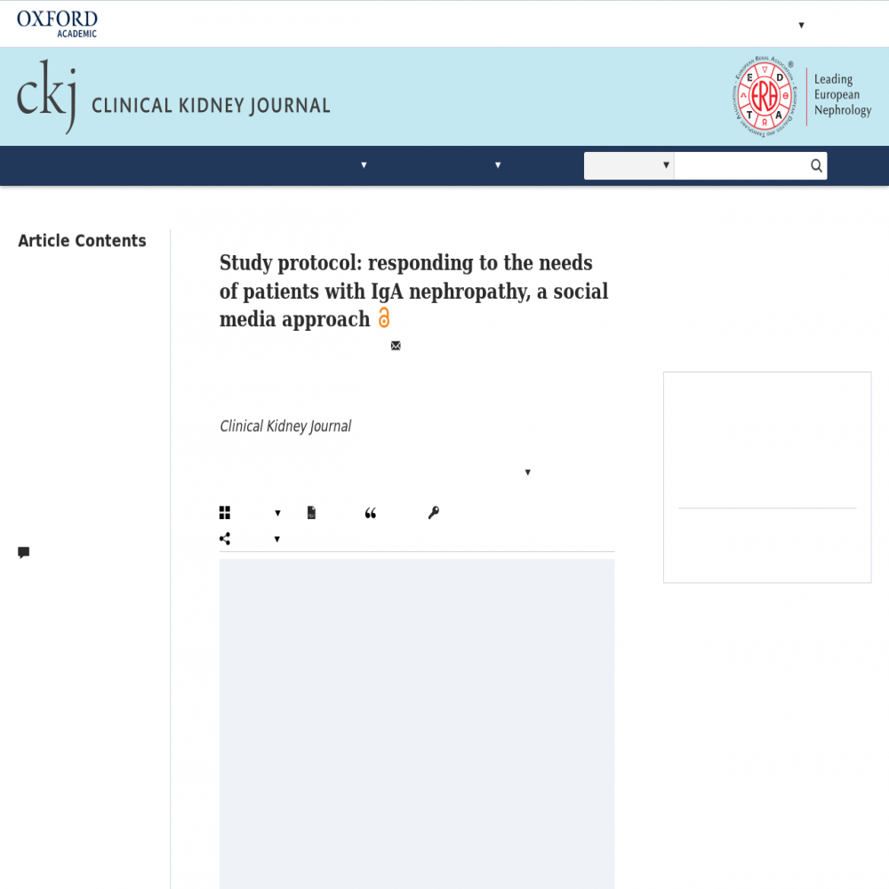 A healthcare social media research article published in Clinical Kidney Journal, November 23, 2017