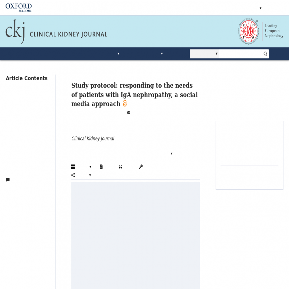 A healthcare social media research article published in Clinical Kidney Journal, November 22, 2017